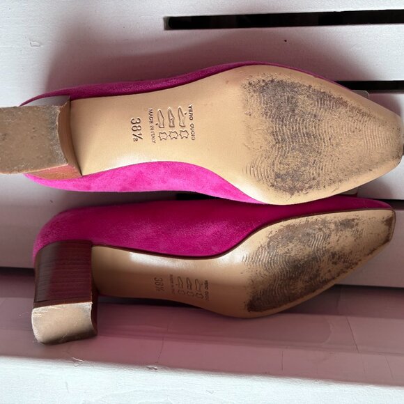 Pink stacked heel Pumps with Silver buckle - Picture 7 of 8